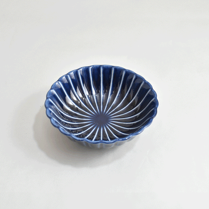 Gyaman 4-inch bowl, navy blue eggplant