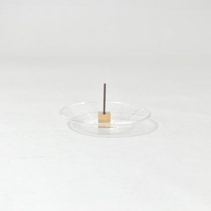 Brass top glass dish cube