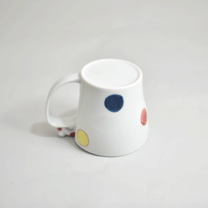 Polka dot cat mug