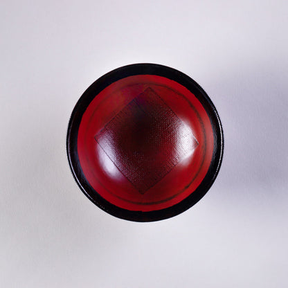 Small wooden rice bowl, Negoro lacquer