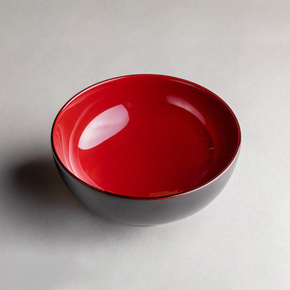 Wooden Daimyo bowl with red interior