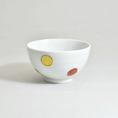 Polka dot cat rice bowl
