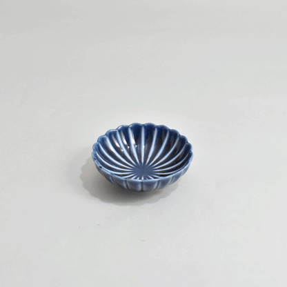 ぎやまん 3寸小皿 茄子紺
