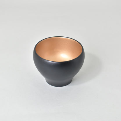Dessert cup, black with gold interior