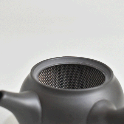 Black clay teapot small round