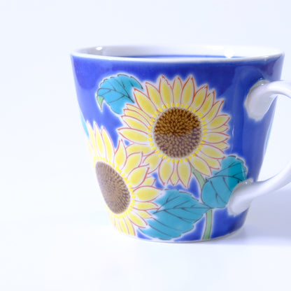 九谷焼 マグカップ 四季の花 ひまわり
