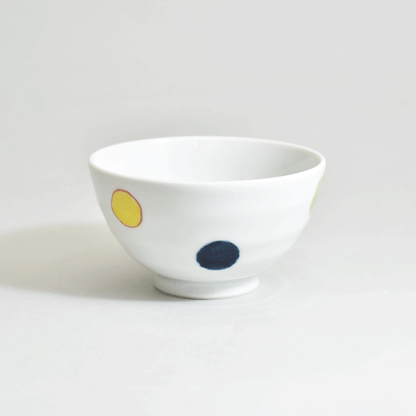 Polka dot cat rice bowl