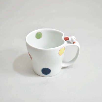 Polka dot cat mug