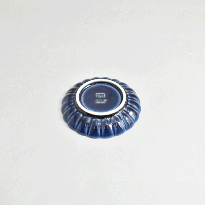 Gyaman 3-inch plate, navy blue eggplant