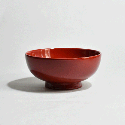 Wooden Daimyo bowl, all vermilion