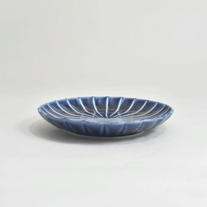 Gyaman 4.5 inch plate, navy blue eggplant