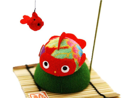 和柄まる金魚　赤