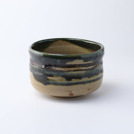 翠嶺の景 織部 抹茶碗