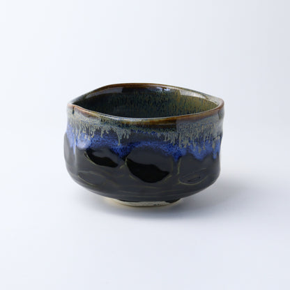 青釉金流し 抹茶碗