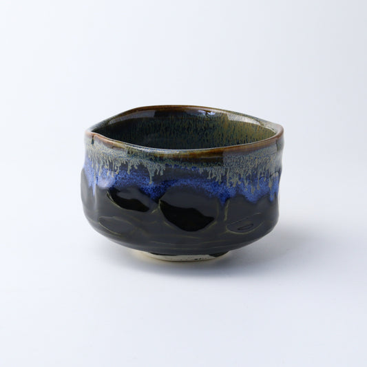 青釉金流し 抹茶碗