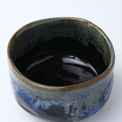 青釉金流し 抹茶碗
