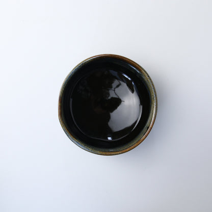 青釉金流し 抹茶碗