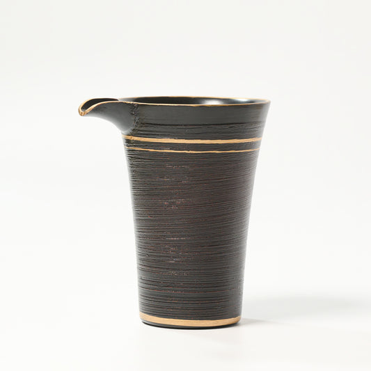 Brushed sake cups, Line Akebono-nuri