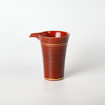 ハケ目 酒器 ライン根来塗