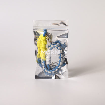 macaroni edge ソロモン編み込み マルチカラー ショートストラップ