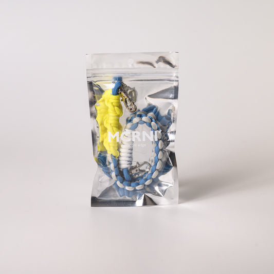 macaroni edge ソロモン編み込み マルチカラー ショートストラップ