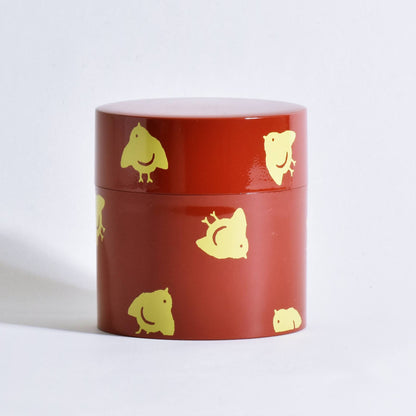 Tea canister, red and red