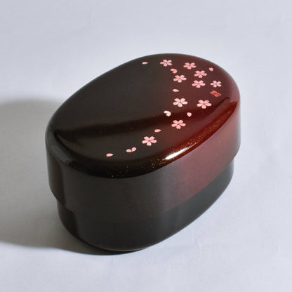 Oval bento box Akane Sakura red