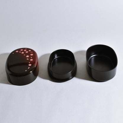 Oval bento box Akane Sakura red