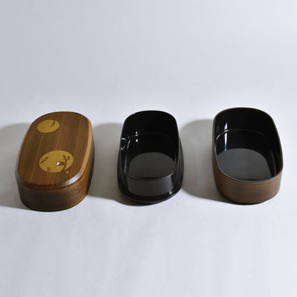 Men's Oval Wood Grain Lunch Box Yellow Wood Grain Owl