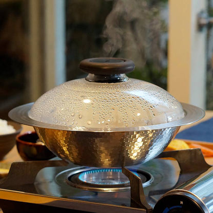 Stainless steel pot with glass lid, Yukihira, 26cm