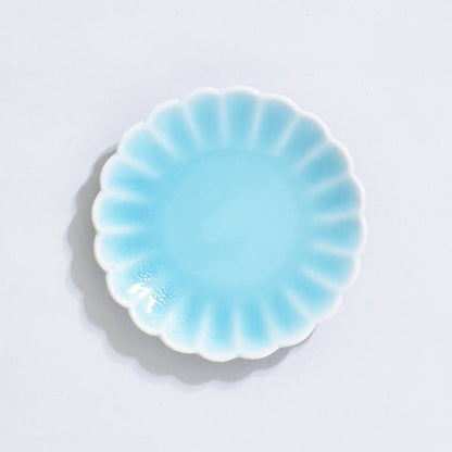 カラー 菊型小皿