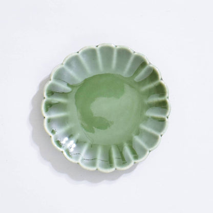 カラー 菊型小皿