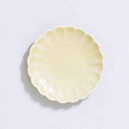 カラー 菊型小皿