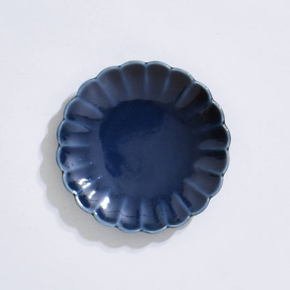 カラー 菊型小皿