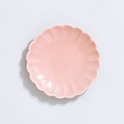 カラー 菊型小皿