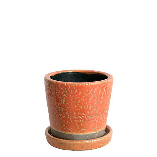 Color glazed pot S Orange
