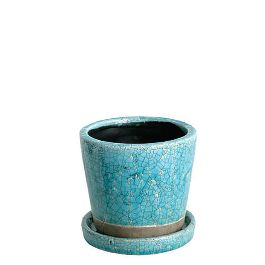 Color glazed pot S Turquoise