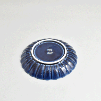 Gyaman 4.5 inch plate, navy blue eggplant