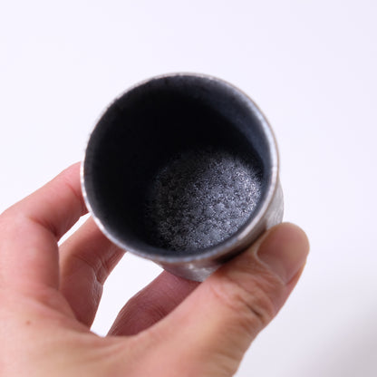 Crystal silver wrapping, small rimmed sake cup