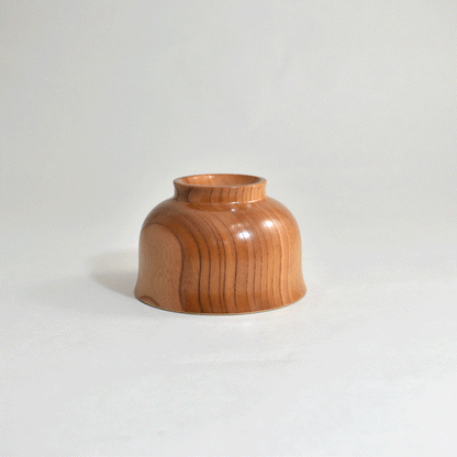 Genuine Zelkova Soup Bowl with Gold Rim, Natural