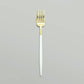 GOA WHITE/GOLD DESSERT FORK