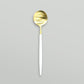 GOA WHITE/GOLD DESSERT SPOON