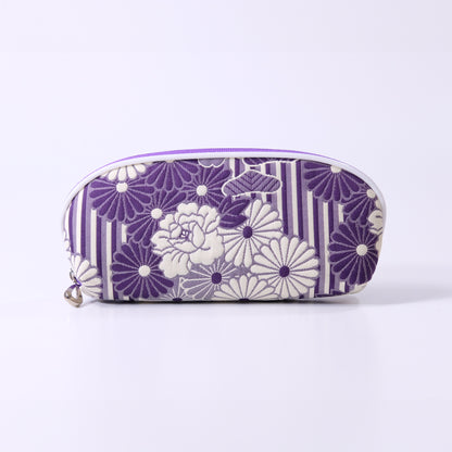 Weave retro flower zipper glasses case