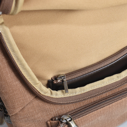 Persimmon dyed hand-painted Daruma backpack