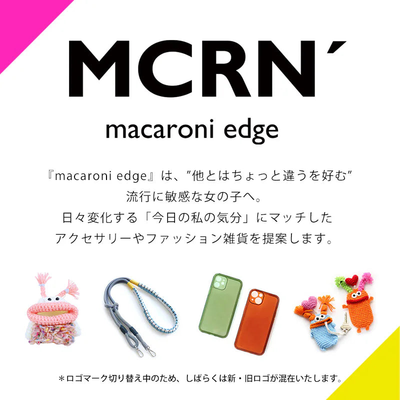 macaroni edge ソロモン編み込み マルチカラー ショートストラップ