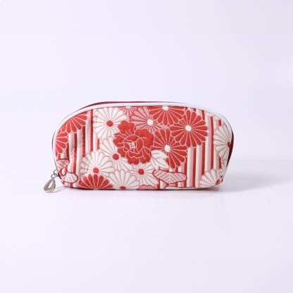 Weave retro flower zipper glasses case