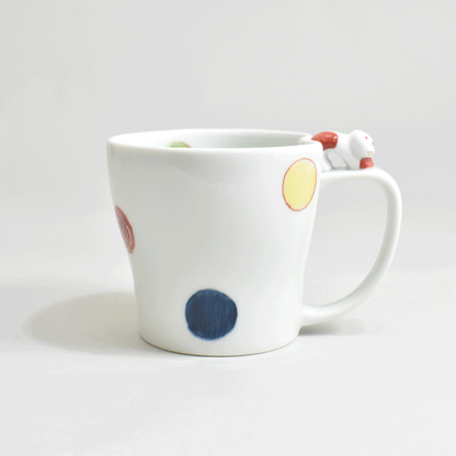 Polka dot cat mug