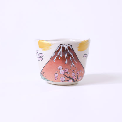 Edo Travel Tokkuri and Sake Cup Set Seigaiha