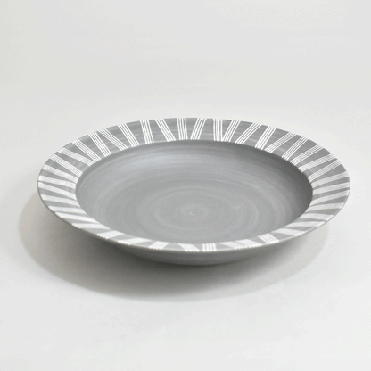 Shabby Curry &amp; Pasta Plate 8 inch Gray