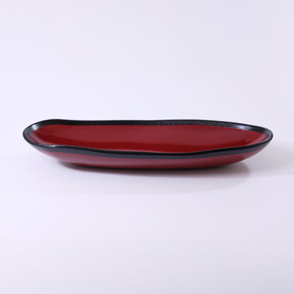 Hospitality Serving Dish, Rusty Edge, Red